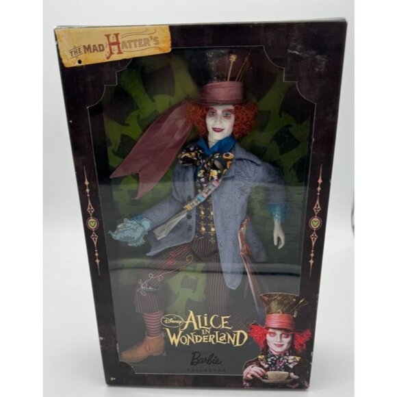 Alice in Wonderland Barbie Collector Mad Hatter Doll Johnny Depp Mattel 2009 - Picture 1 of 6